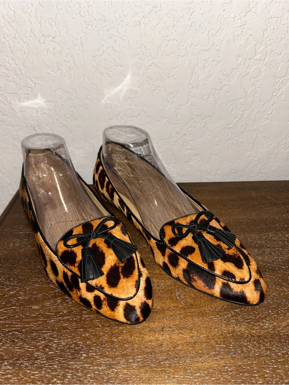 Talbots Francesca Animal Print Tassel Tie Slip On Driver Moccasin Loafer Shoes